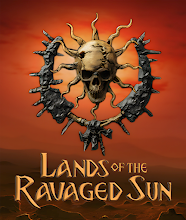 Lands of the Ravaged Sun Logo and text