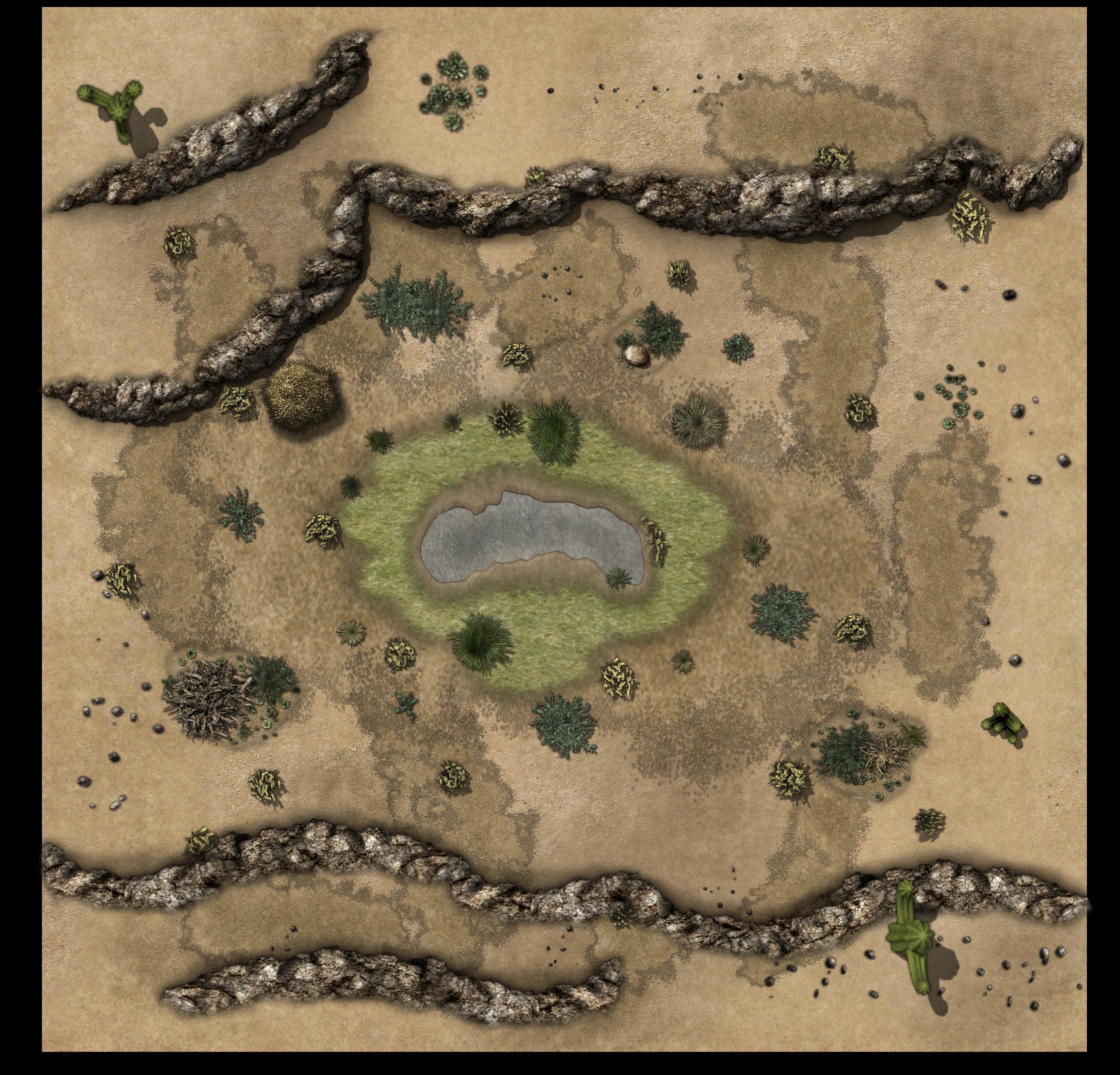 A canyon pond oasis. Made with Gabriel Picard's Assets