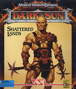 The cover art for the Shattered Lands computer game depicting Rikus wielding cahulaks.