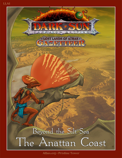 Cover for the Anattan Coast featuring a pterran flying on a suncrested pterrax