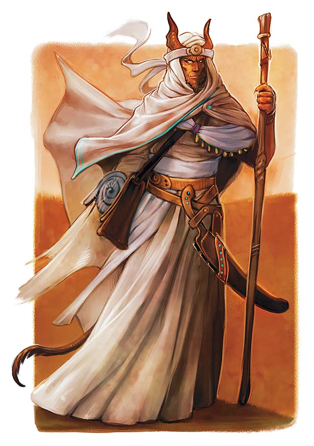 Desert tiefling courtesy of WotC